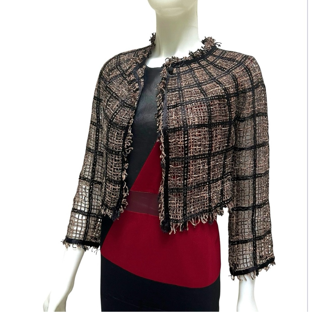 Pe De Chumbo Black Gold Hand Weaved Net Cardigan Quite Luxury Couture Portugal